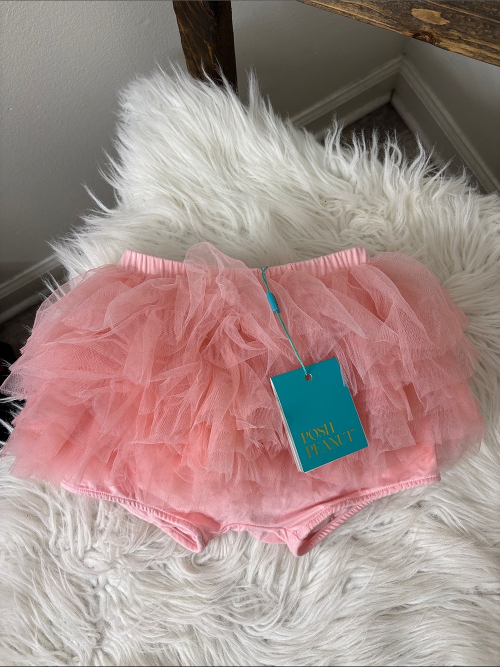 Posh Peanut Coral Tulle Ruffle Skirted Bottoms